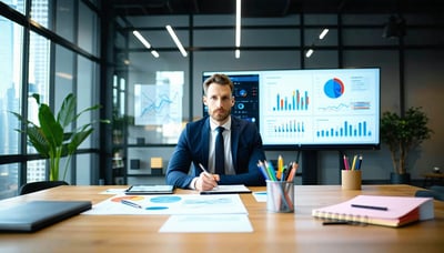 Illustration of a professional analyzing workplace dynamics